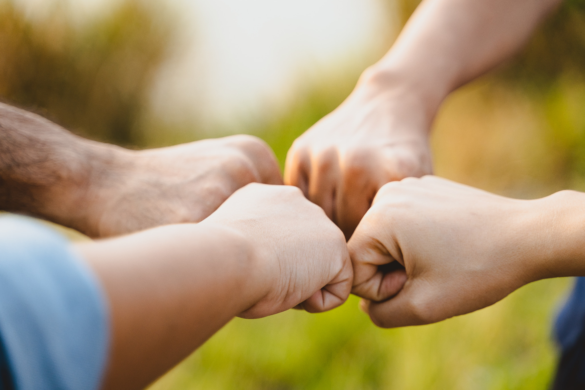 Two people showing support and partnership